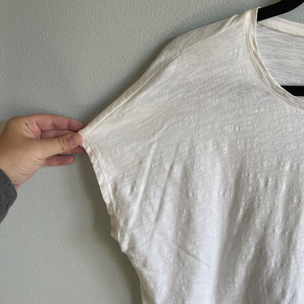 J.Jill Womens White Cotton Slub Tee Large - Picture 7 of 9